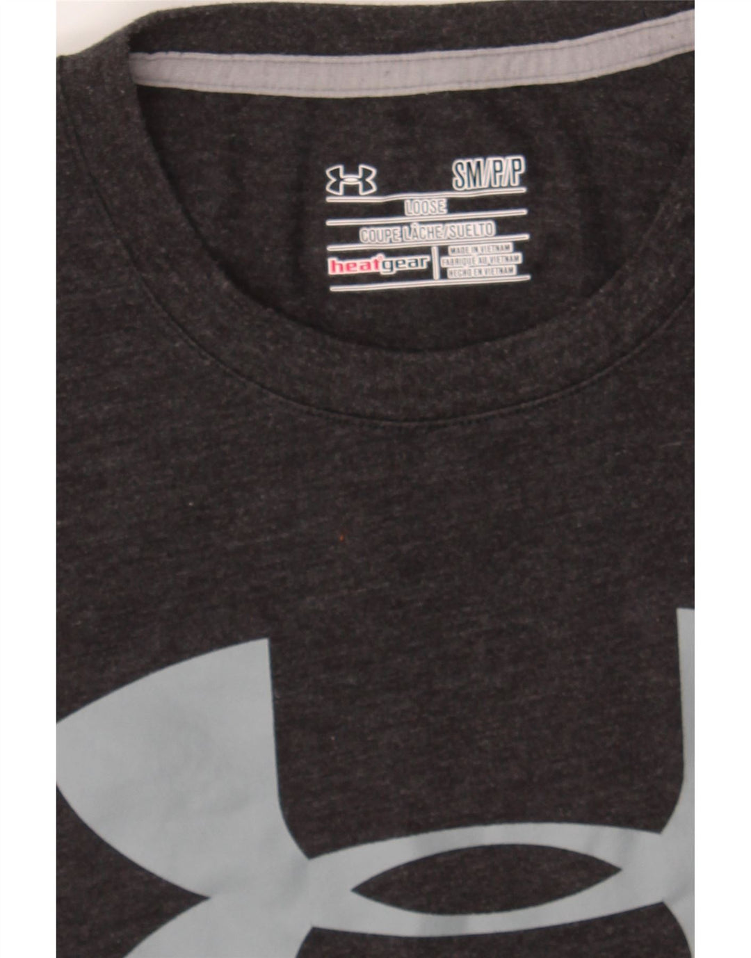 UNDER ARMOUR Mens Heat Gear Graphic T-Shirt Top Small Grey Vintage Under Armour and Second-Hand Under Armour from Messina Hembry 