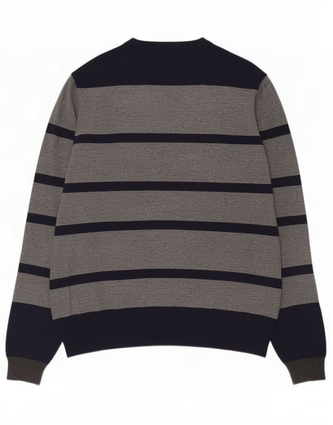 Sun68 Herre rund hals sweater stor grå stribet uld