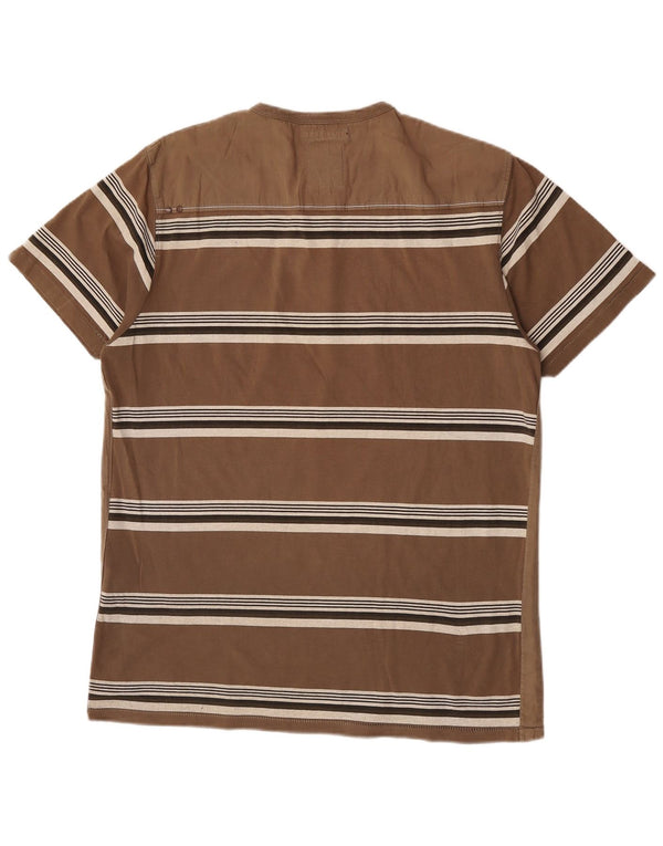 Jack & Jones Herre grafisk T-shirt top XL brun stribet bomuld