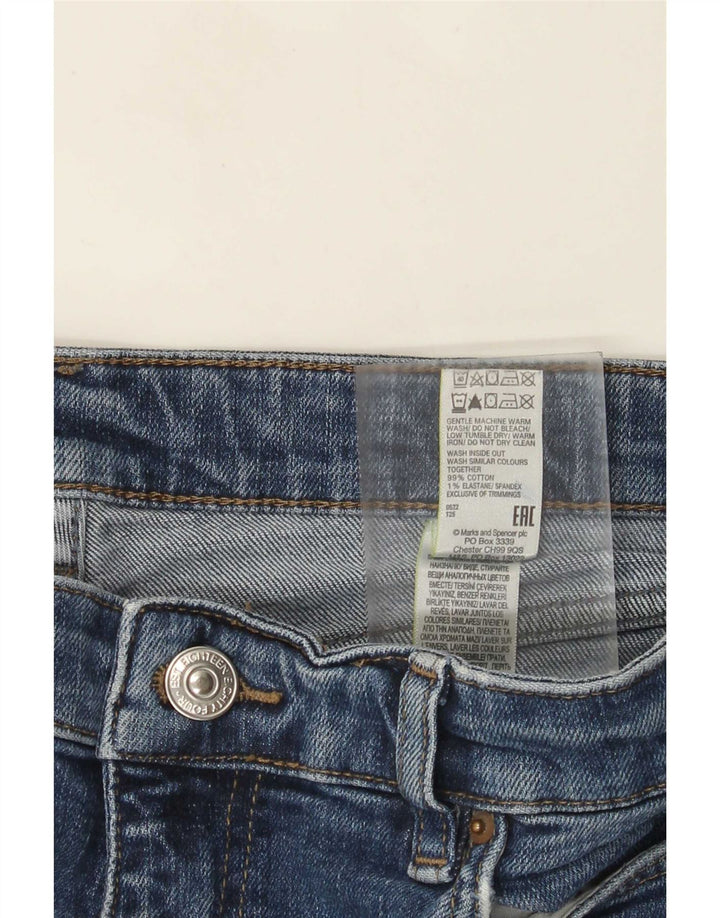 Marks & Spencer Dame Distressed Straight Jeans UK 14 Large W34 L30 Blue