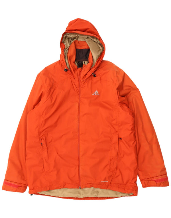 Adidas Mens Clima Proof Hooded Windbreaker Jacket UK 48/50 XL Orange Nylon