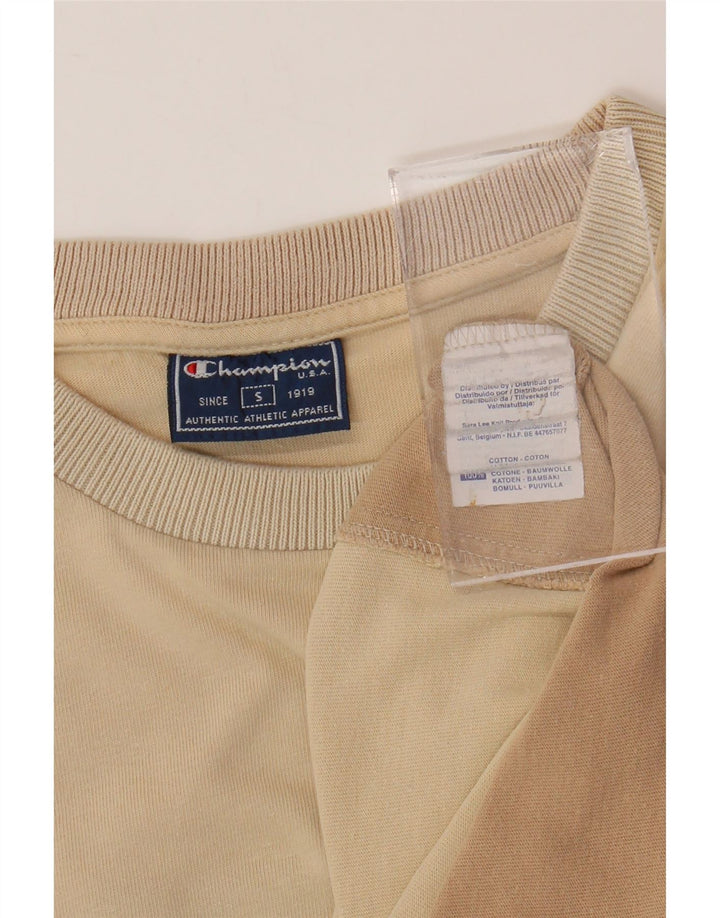 CHAMPION Herre T-Shirt Top Lille Beige Colourblock Bomuld