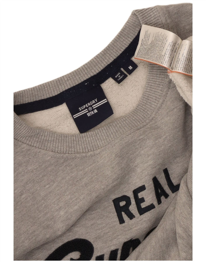 Superdry Graphic Sweatshirt Jumper UK 14 Medium Grey Bomuld