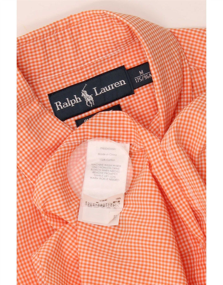 Ralph Lauren Herre kortærmet Custom Fit skjorte Medium Orange Gingham