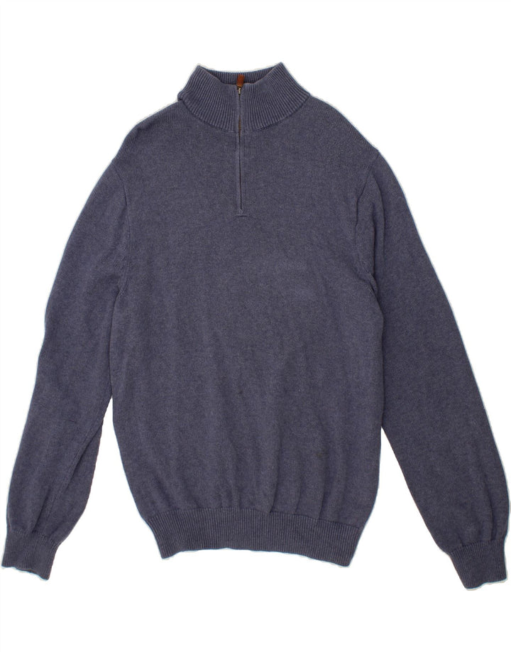 J. CREW Mens Zip Neck Jumper Sweater XL Navy Blue Cotton Vintage J. Crew and Second-Hand J. Crew from Messina Hembry 