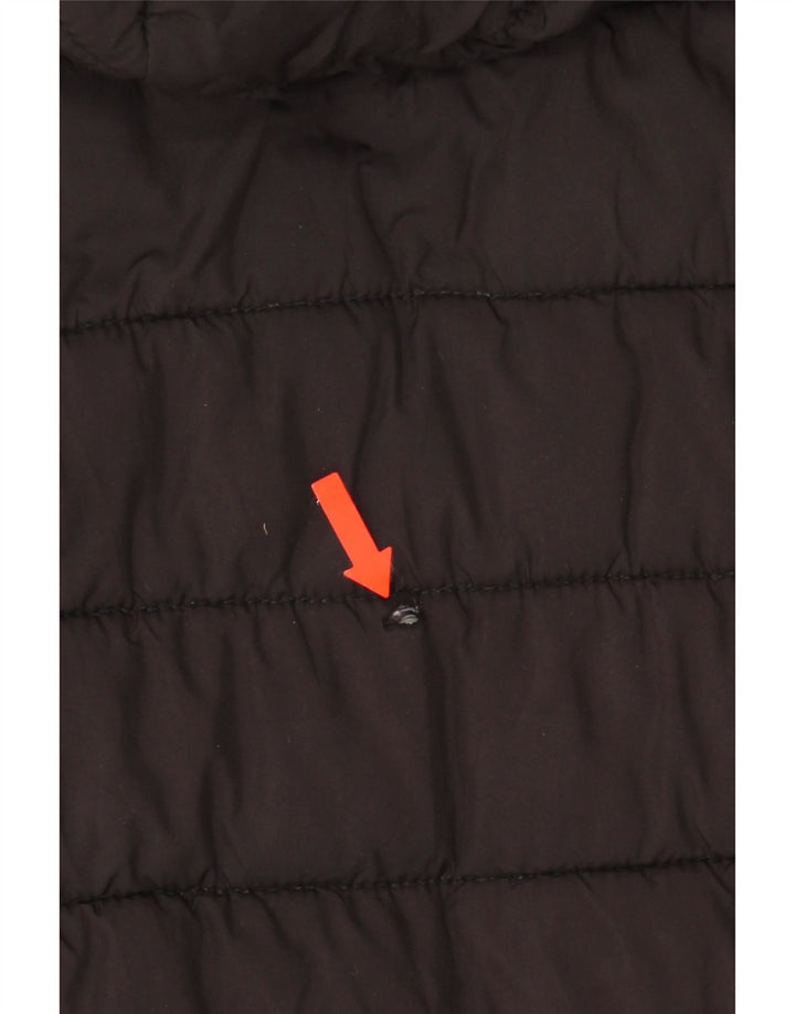 Champion Dame hættepolstret jakke UK 10 Lille sort polyester