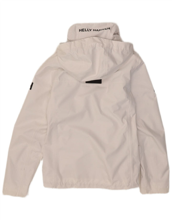 Helly Hansen Dame Grafisk Hætte regnjakke UK 10 Small White Polyester