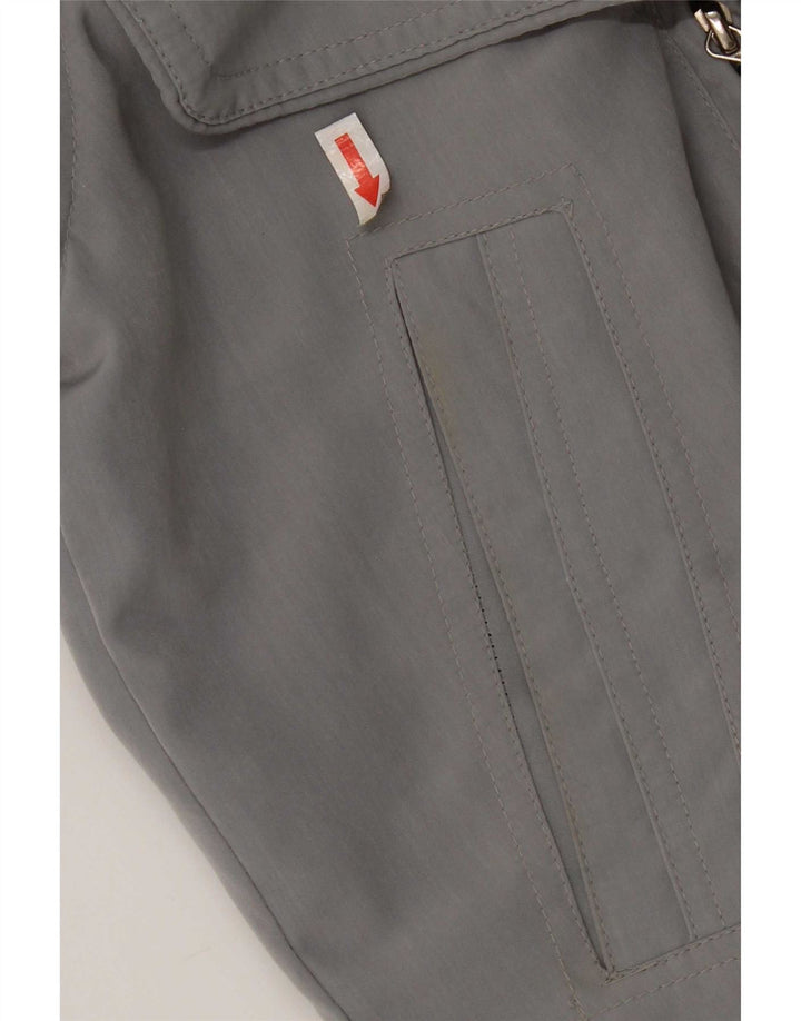 Vintage Herre Loose Fit Bomber Jacket UK 38 Medium Grey Polyester
