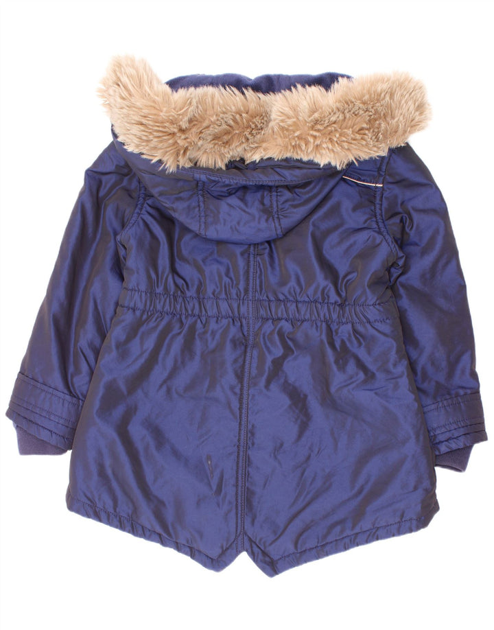 Ted Baker piger hættejakke parkajakke 5-6 år marineblå nylon