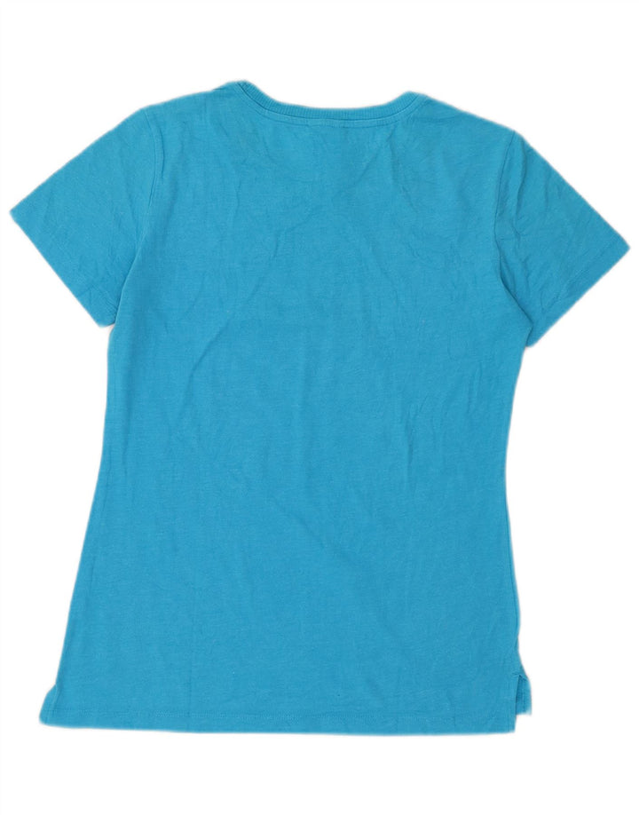 CHAMPION Womens Heritage Fit Grafisk T-shirt Top UK 12 Medium Blue