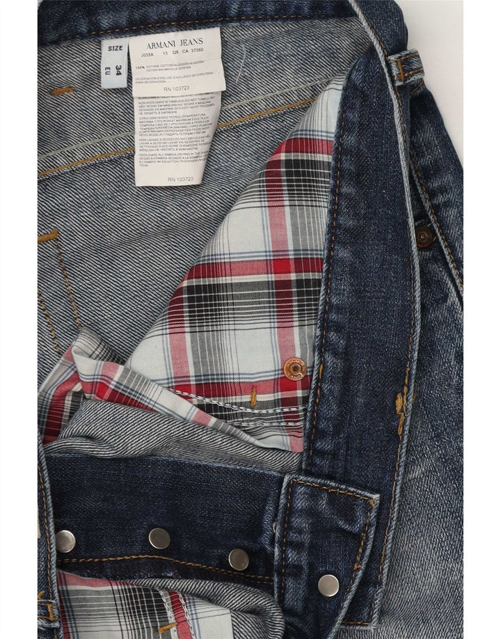 Armani Herre Distressed Slim Jeans W34 L30 Blå Bomuld