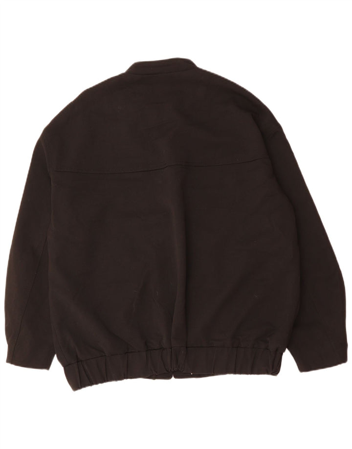 Zara Womens Oversized Bomber Jacket UK 10 Small Black Acetate