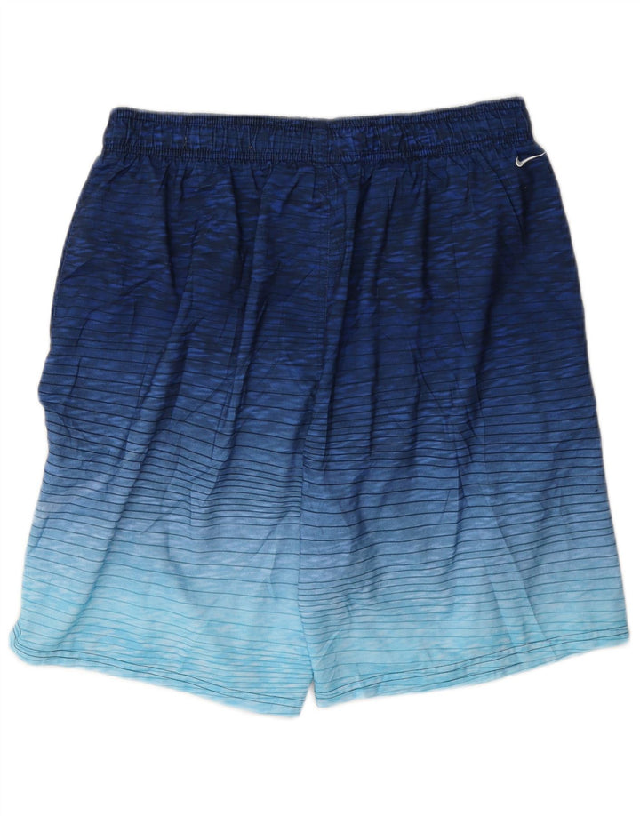 Nike grafiske badeshorts til mænd, store blå nålestribet polyester
