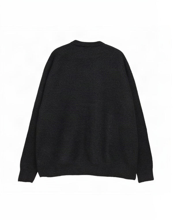 Zara herre rund hals sweater stor marineblå akryl