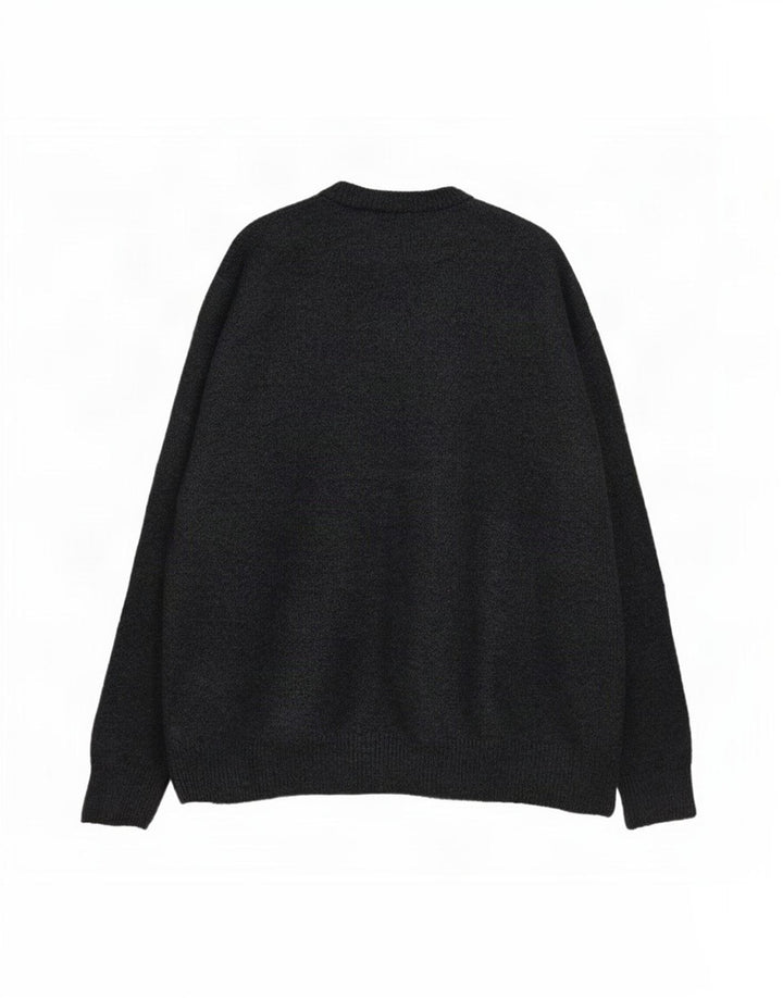 Zara herre rund hals sweater stor marineblå akryl