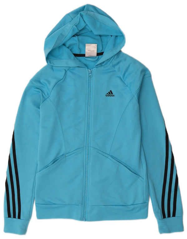 Adidas Dame Hættetrøje Sweater UK 6 XS Blå Polyester
