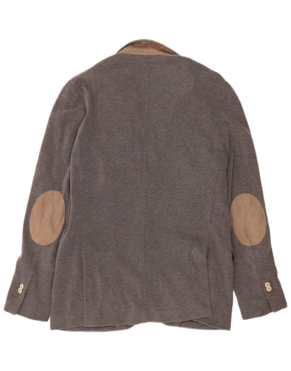 Massimo Dutti Herre 2-knaps blazerjakke EU 52 Stor Grå Bomuld