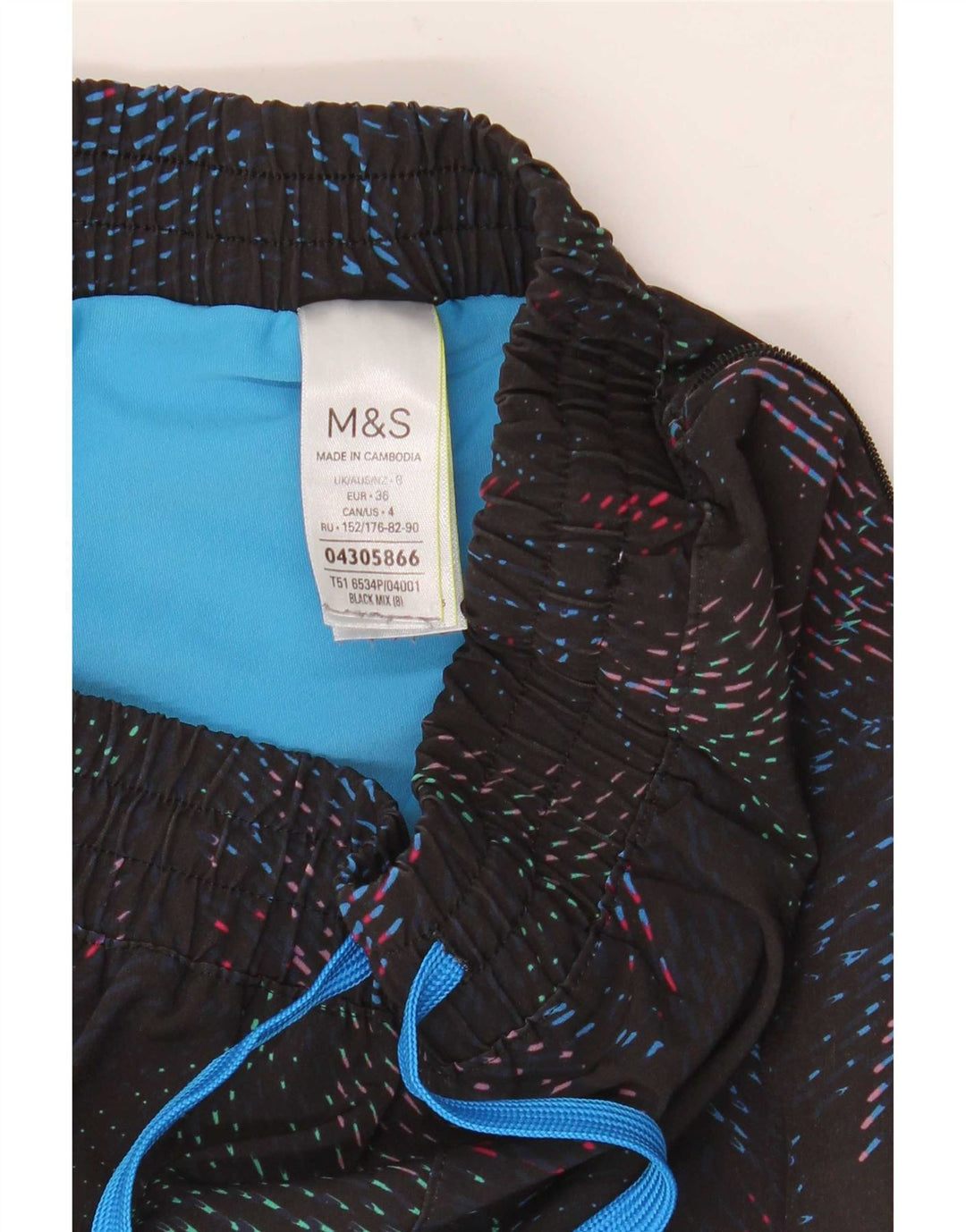 Marks & Spencer Sportsshorts til kvinder UK 8 Small Black Spotted Polyester