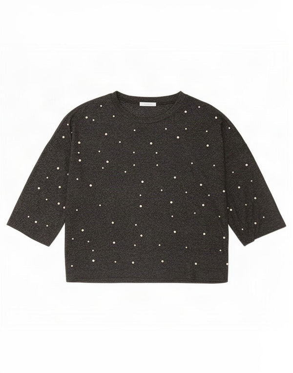 Zara Dame Top 3/4 ærmet UK 16 Large Grå Polyester