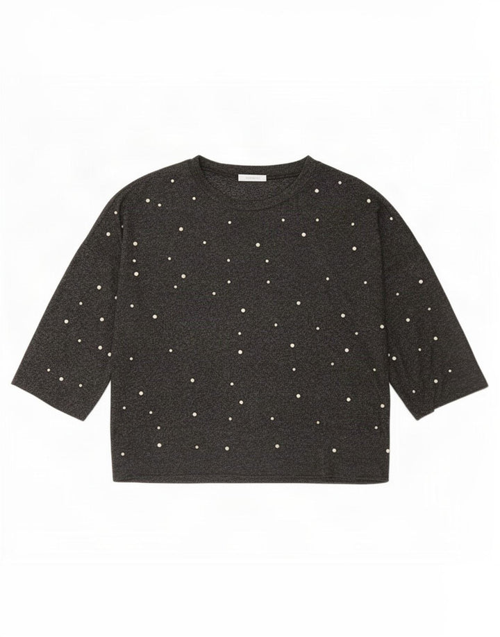 Zara Dame Top 3/4 ærmet UK 16 Large Grå Polyester
