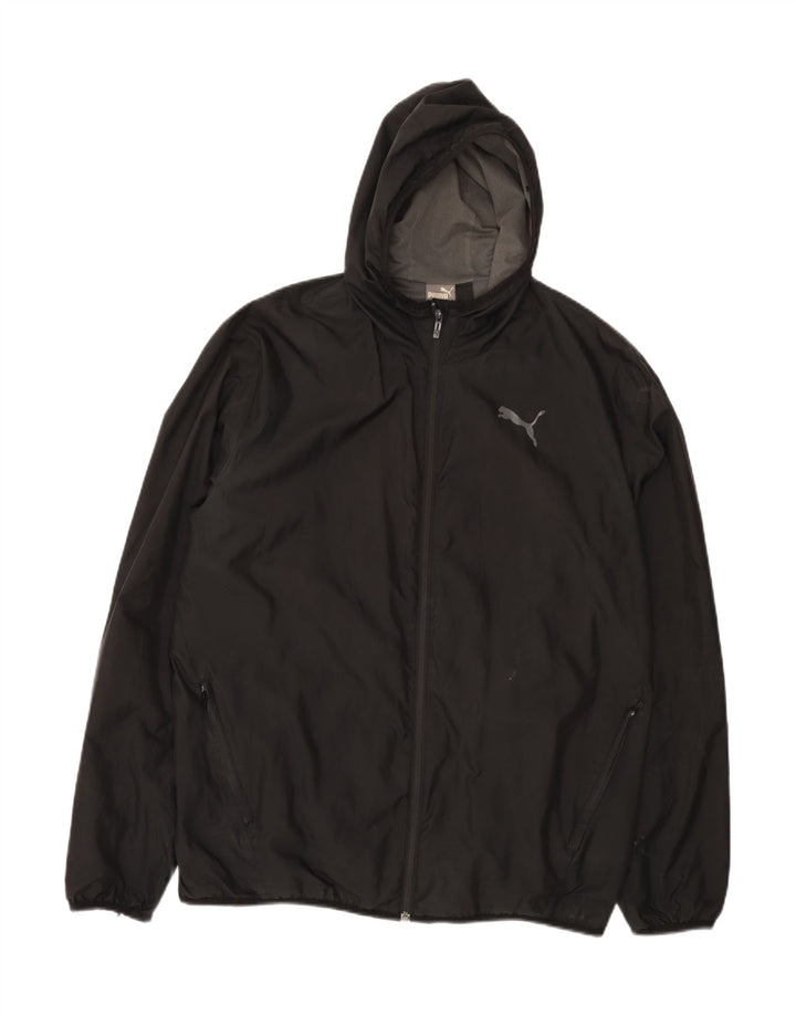 Puma Regnjakke med hætte til mænd UK 18 XL Sort Polyester