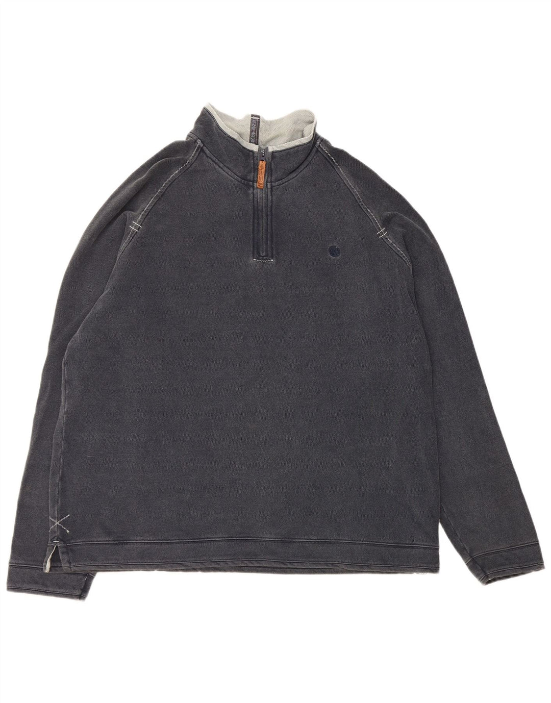 Fedt ansigt herre lynlås-hals sweatshirt XL marineblå bomuld