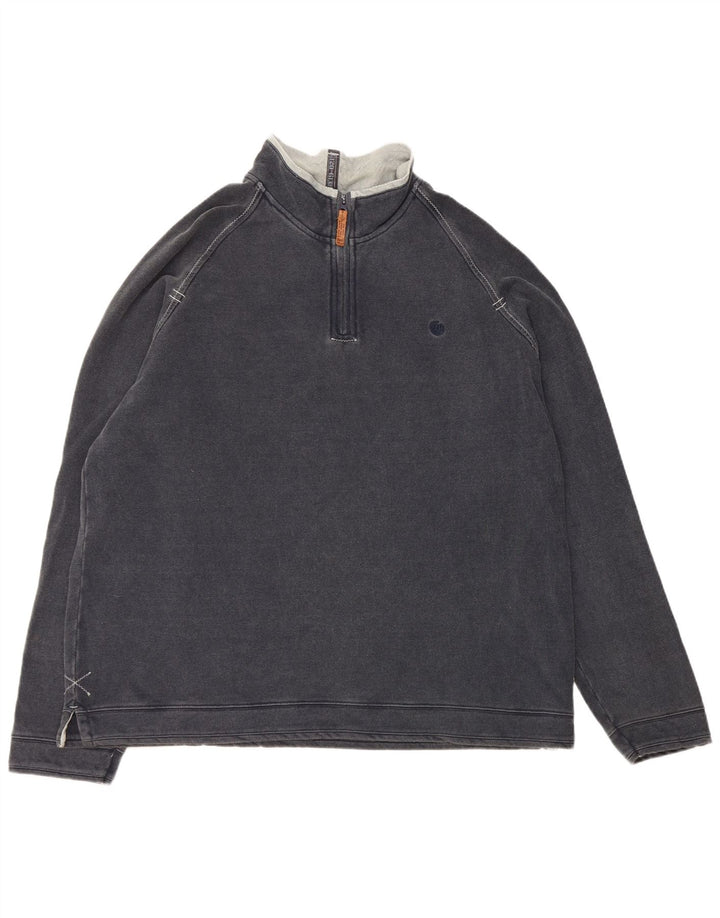Fedt ansigt herre lynlås-hals sweatshirt XL marineblå bomuld