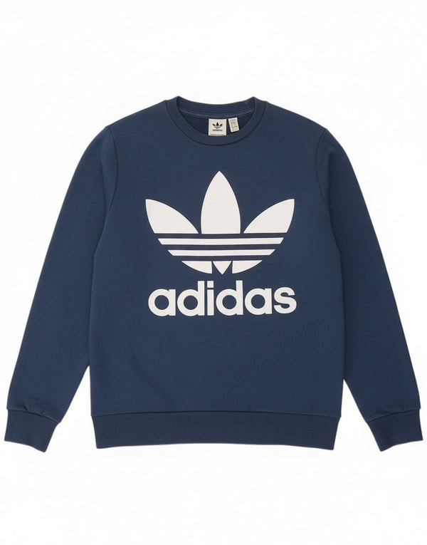 Adidas drenge grafisk sweatshirt trøje 13-14 år blå bomuld