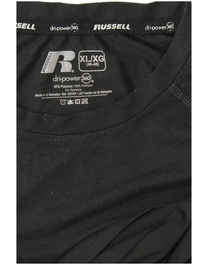 RUSSELL ATHLETIC Herre Dri-Power Top Langærmet XL Sort Polyester