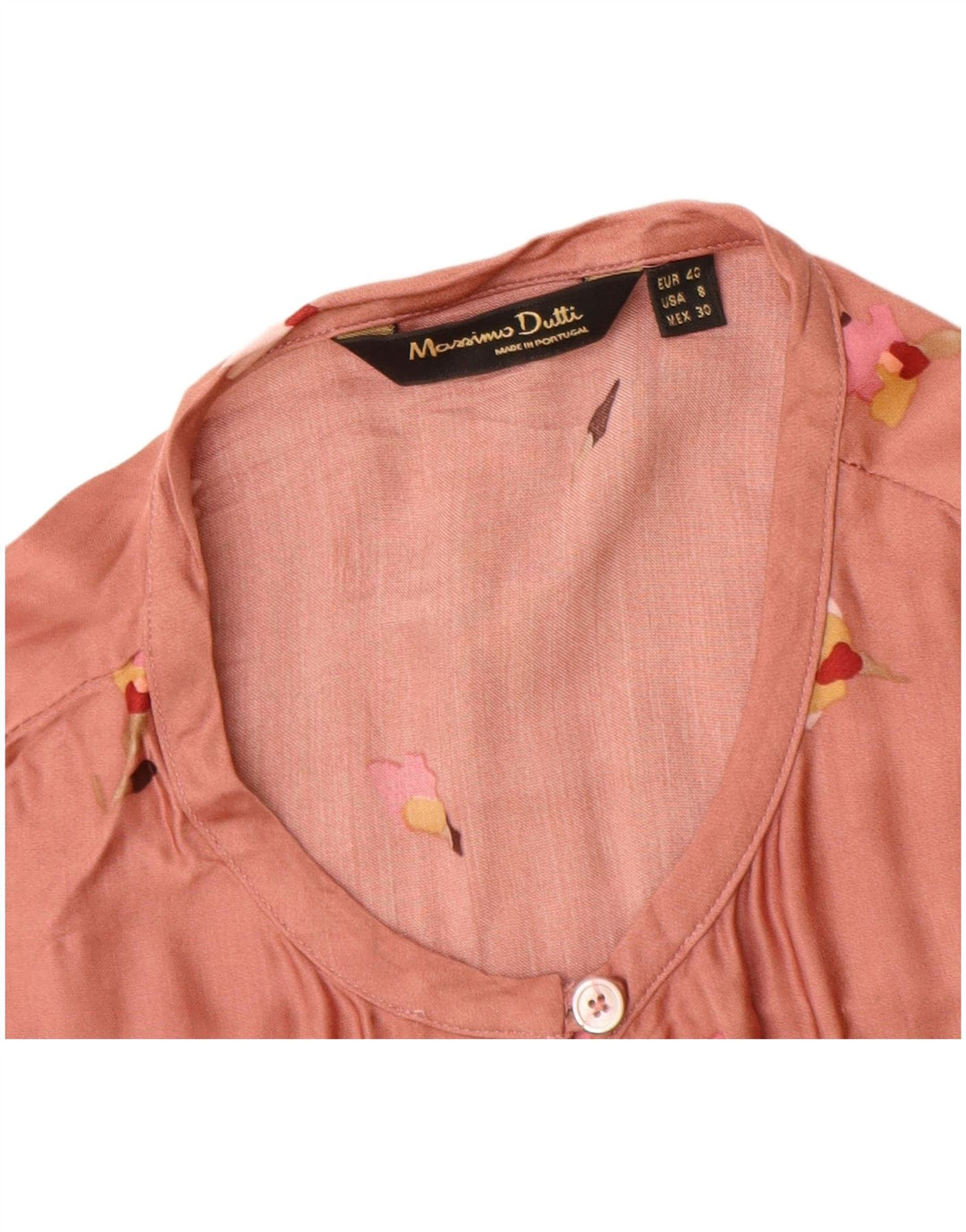 Massimo Dutti Dame bluse Top EU 40 Medium Pink Floral Viscose