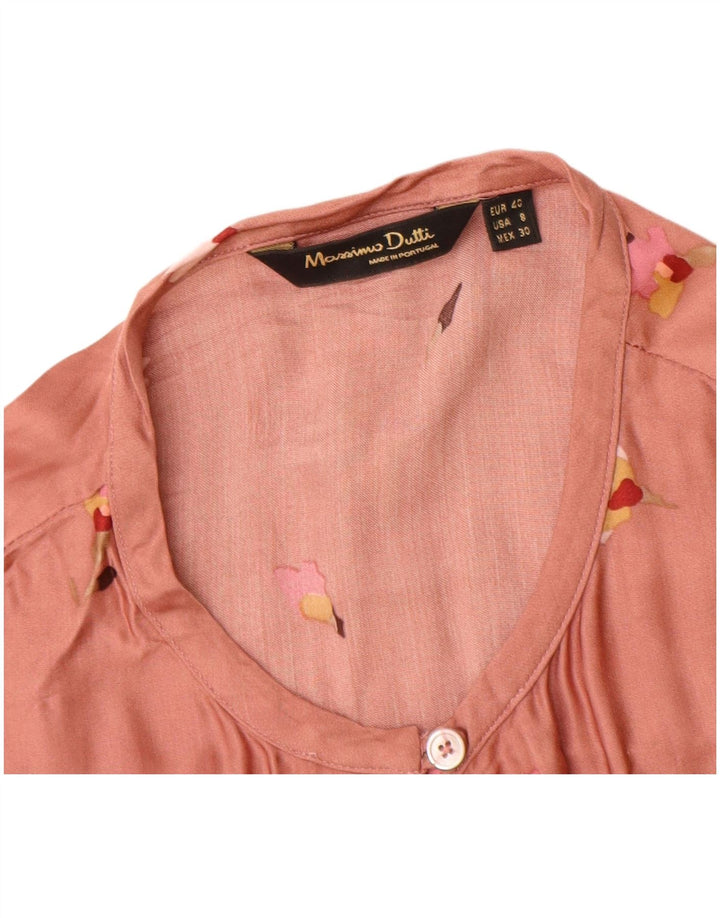 Massimo Dutti Dame bluse Top EU 40 Medium Pink Floral Viscose