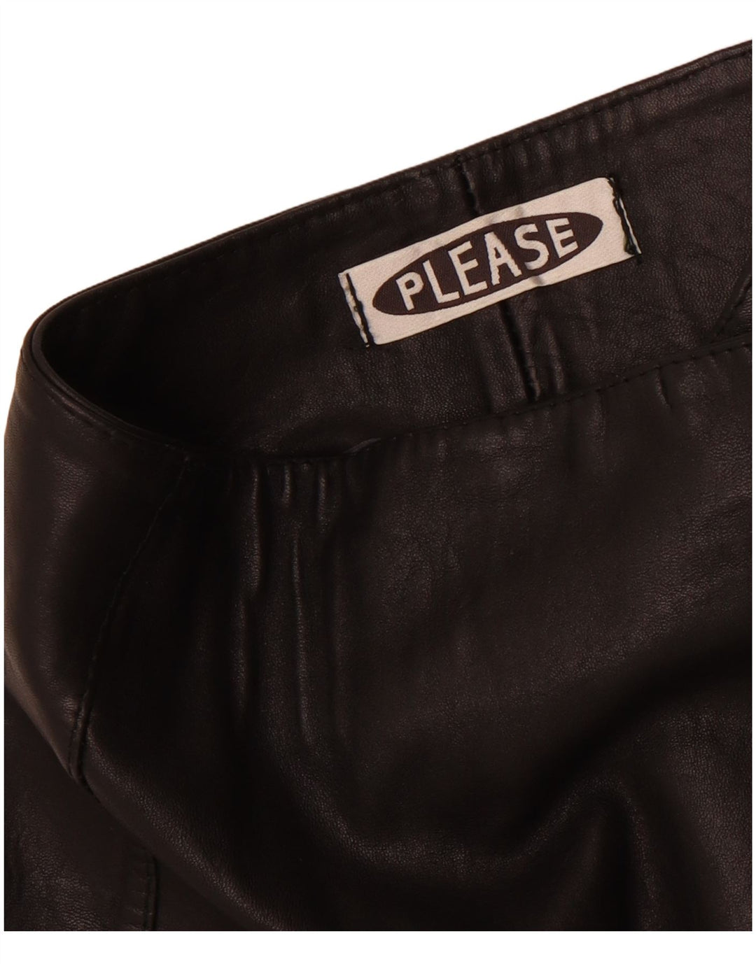 Venligst Dame Mini Læder Nederdel W28 Medium Sort