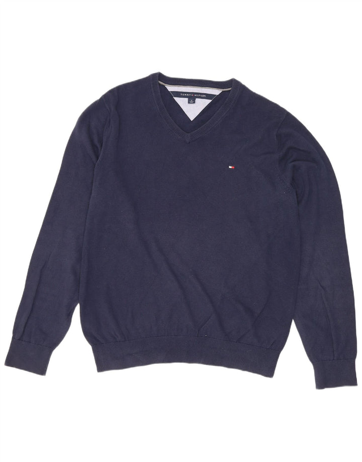 Tommy Hilfiger Herre V-hals sweater Medium Marineblå Bomuld