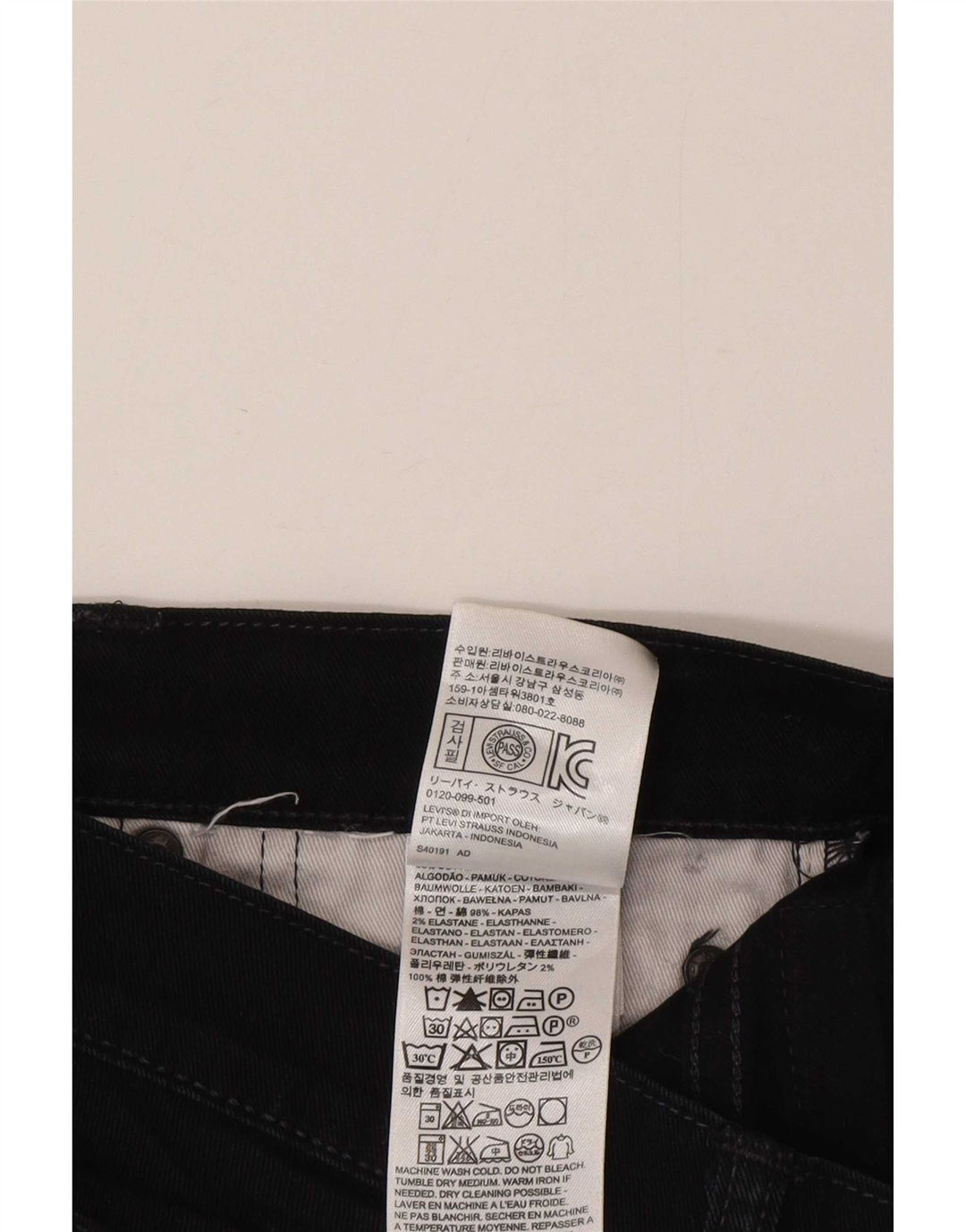 Levi's Mens Cropped Straight Jeans W31 L25 Sort Bomuld