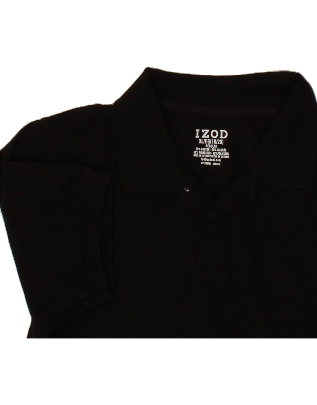 IZOD Boys Regular Polo Shirt 15-16 Years XL Black Cotton Vintage Izod and Second-Hand Izod from Messina Hembry 