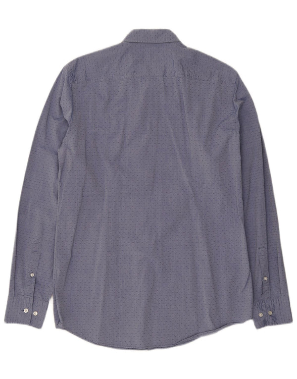 Hugo Boss Herre Slim Fit Skjorte Størrelse 15 3/4 40 Medium Blue Spotted