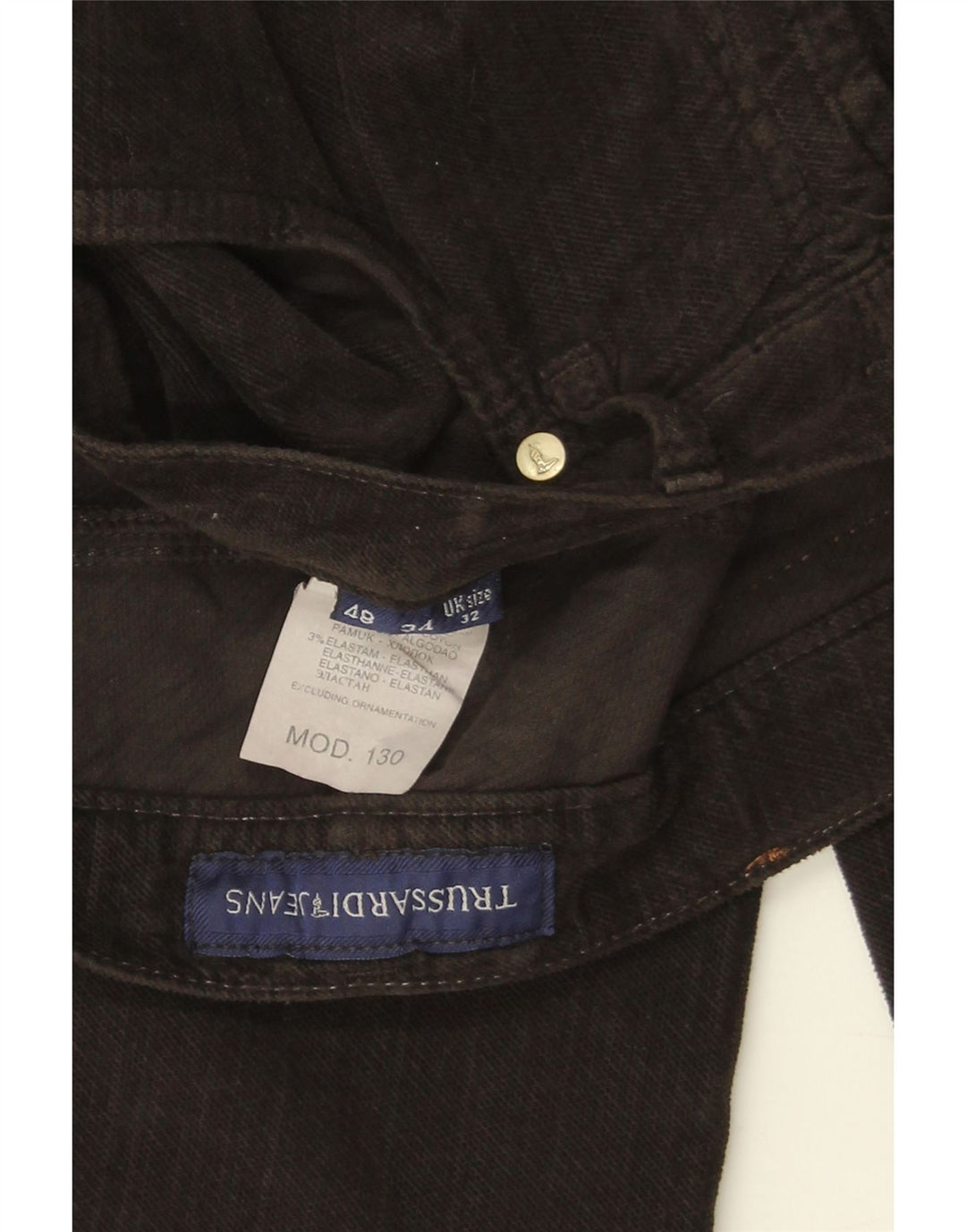 TRUSSARDI Lige jeans til mænd IT 48 Medium W32 L34 Sort Bomuld