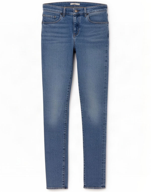 Levi's Womens 711 Skinny Jeans W30 L34 Blue Cotton
