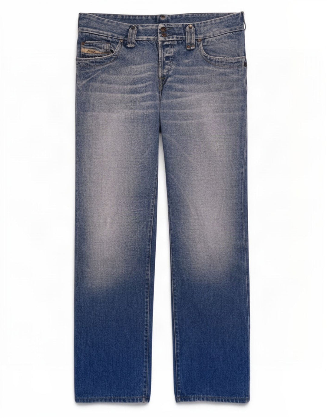 Diesel Dame Straight Jeans W34 L32 Blå Bomuld