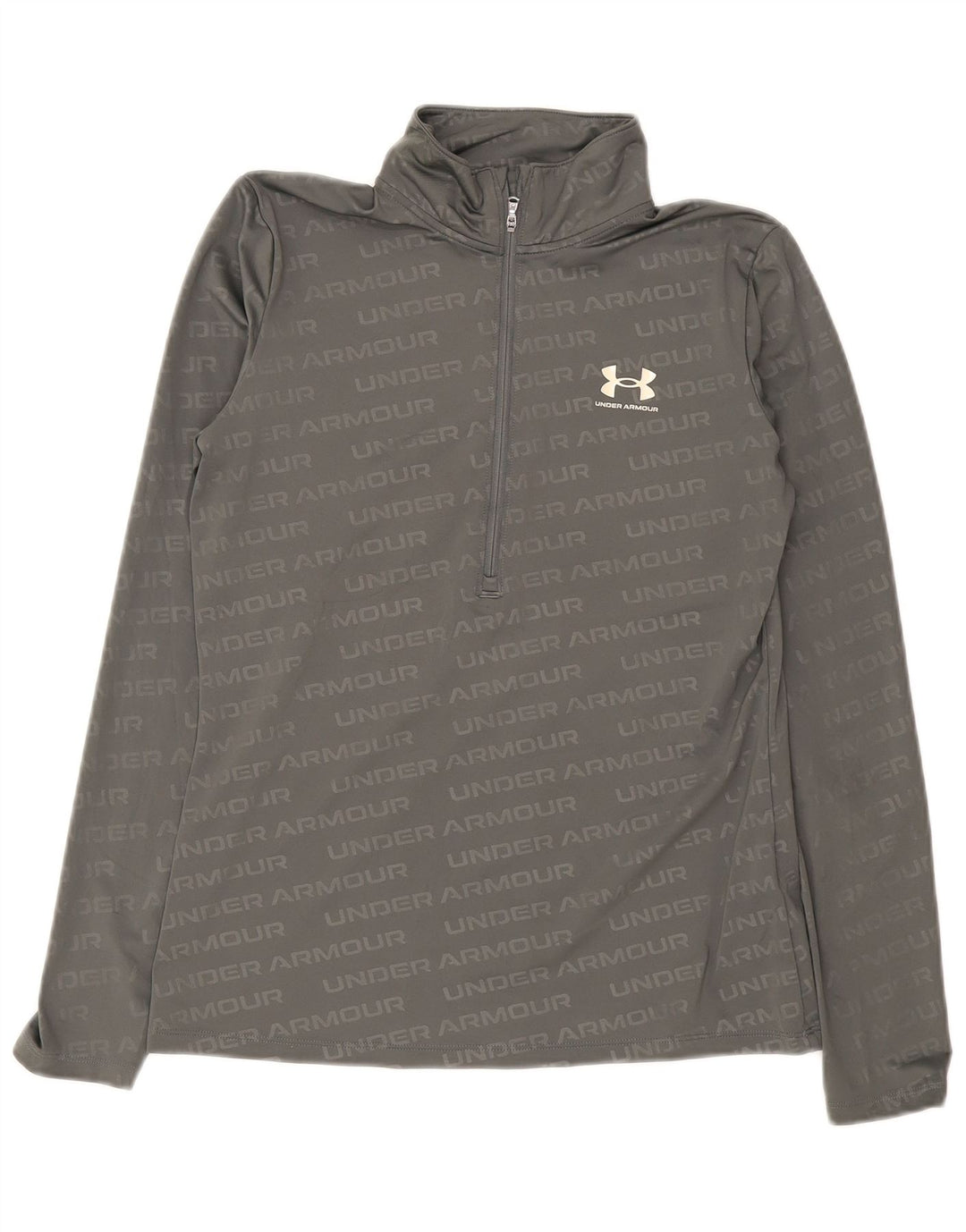 Under Armour Herre Grafisk Zip Neck Træningsdragt Top Medium Grå Polyester