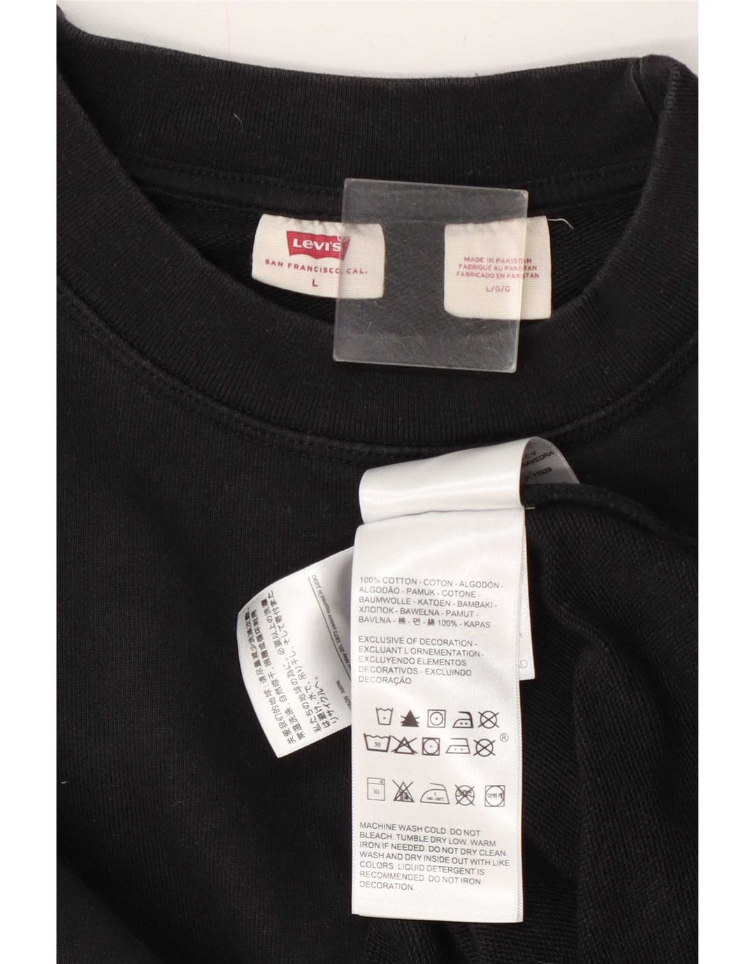 Levi's Sweatshirt til mænd, stor sort bomuld