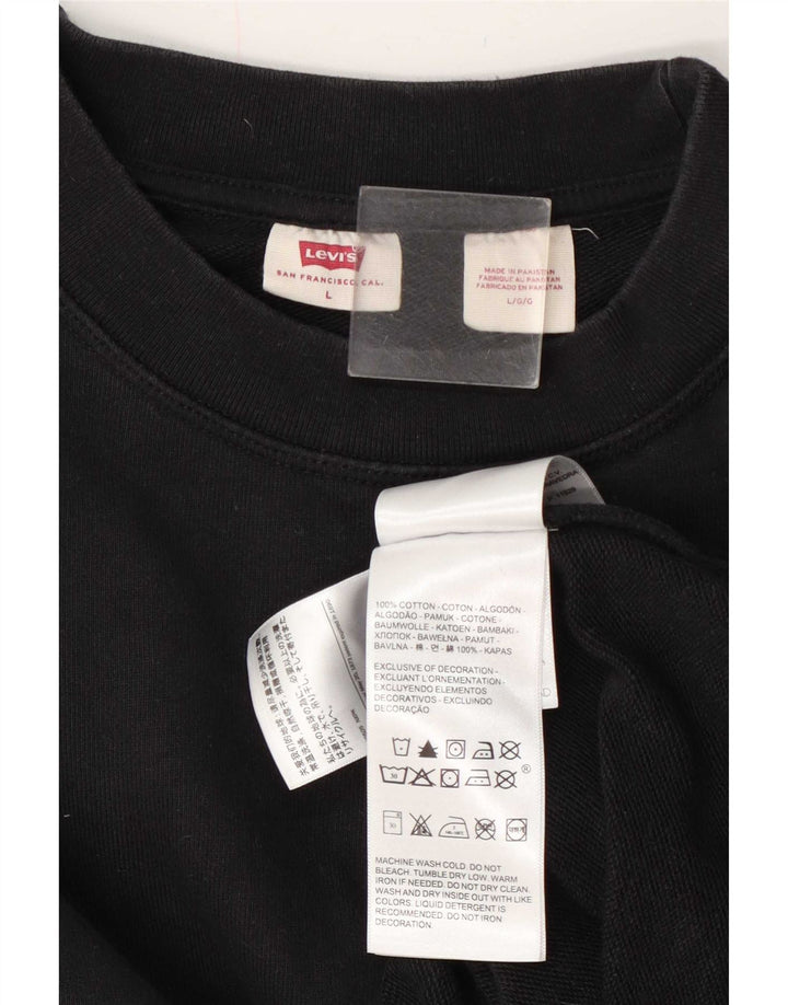 Levi's Sweatshirt til mænd, stor sort bomuld