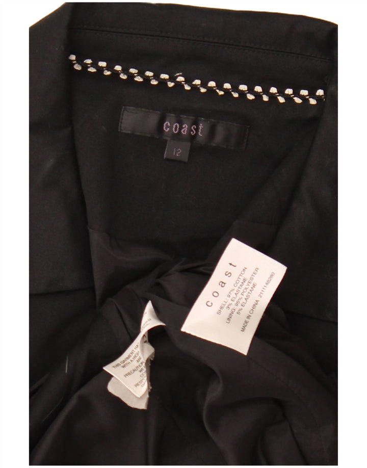 Coast Womens 3/4-ærmet Bolero-jakke UK 12 Medium Sort Bomuld