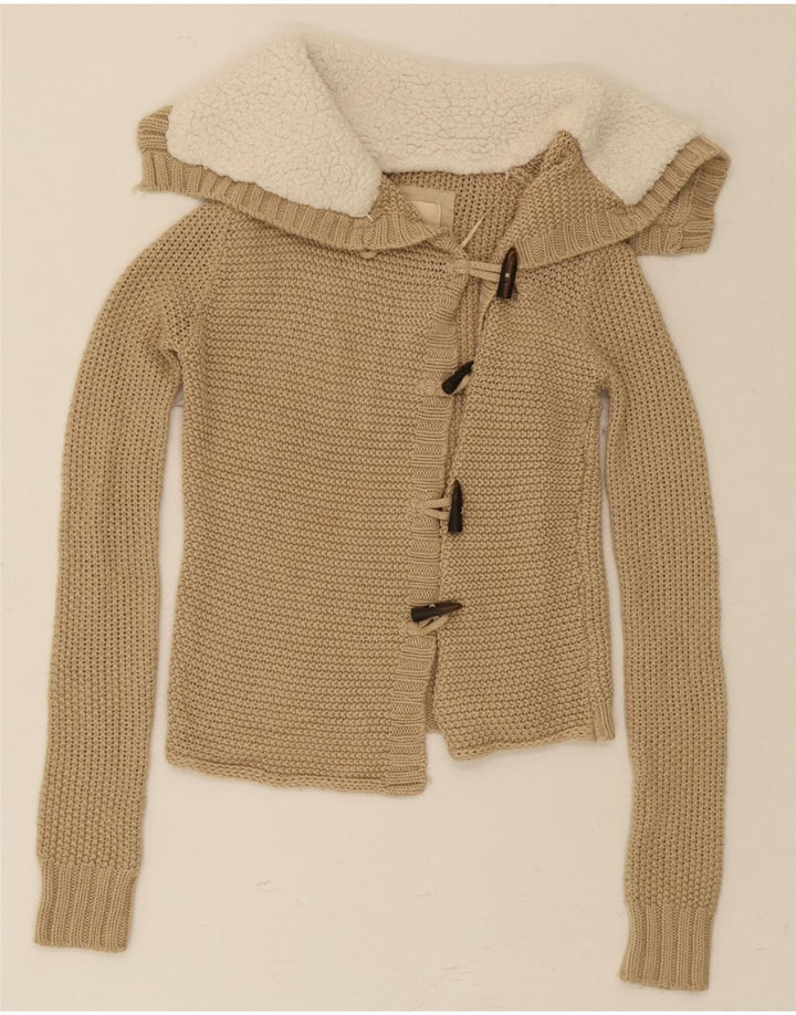ZARA Womens Cardigan Sweater UK 14 Medium Beige Cotton Vintage Zara and Second-Hand Zara from Messina Hembry 