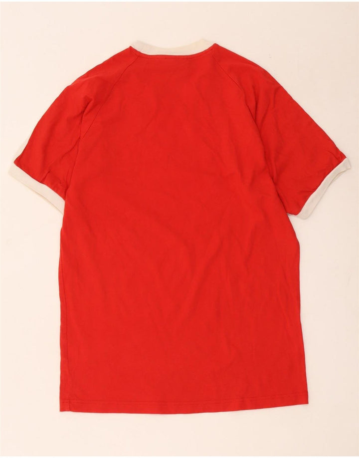 Adidas Herre T-Shirt Top Medium Rød Bomuld