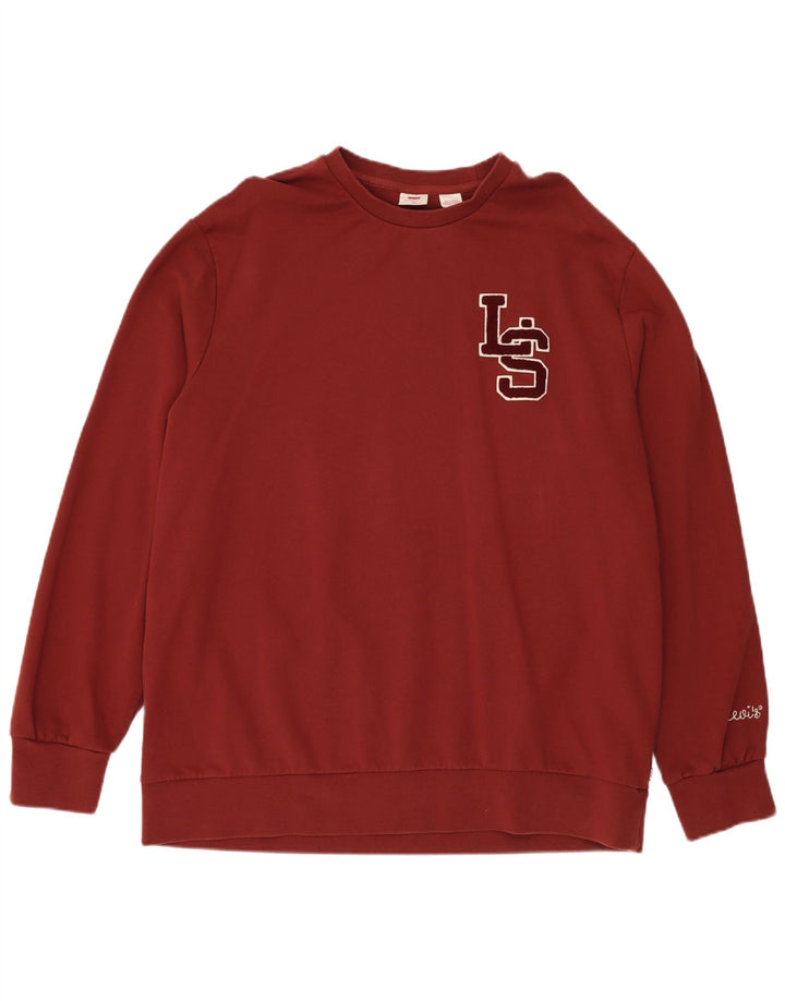 LEVI'S Herre Grafisk Standard Fit Sweatshirt Jumper XL Rødbrun bomuld