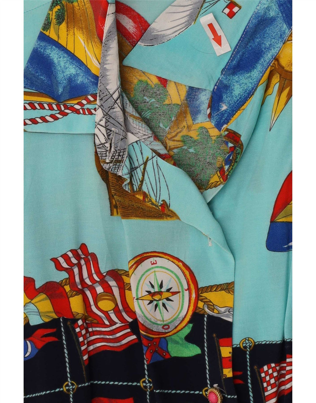 Vintage kvinders abstrakt mønster skjorte UK 14 Medium Multicolored Geometric