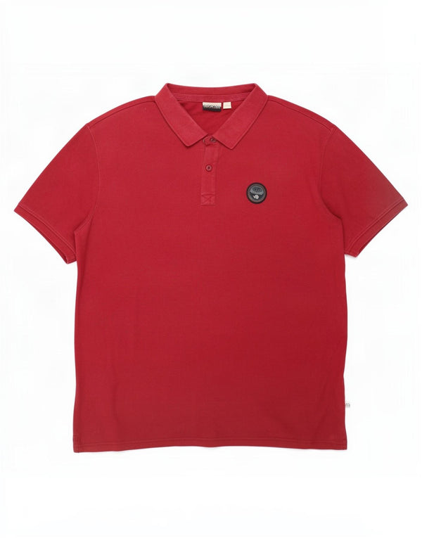 Napapijri Herre Geographic Polo Shirt 3XL Rød Bomuld