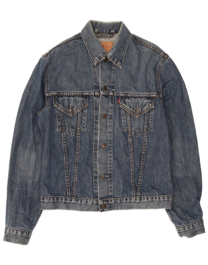 Levi's Dame denimjakke UK 14 Stor Blå Bomuld