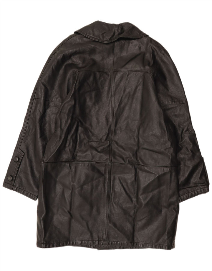 Vintage læderfrakke til kvinder UK 16 Large Black